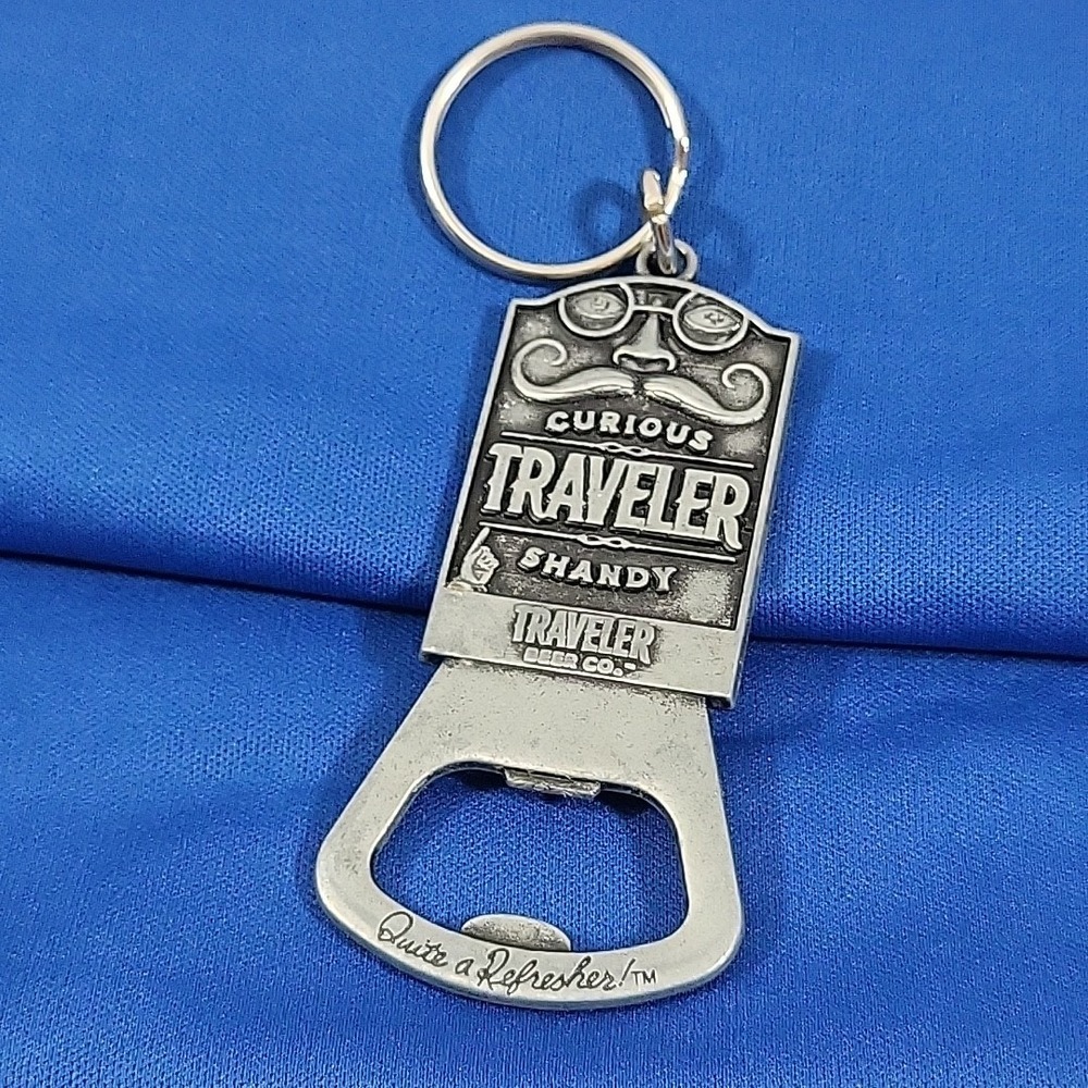 Curious Traveler Shandy Beer‎ Bottle Opener Keychain Brewery Souvenir